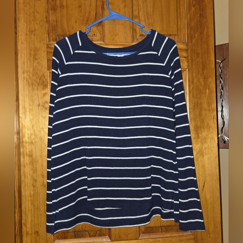 Old Navy Luxe Navy and White Sweater